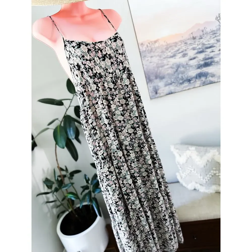 Natural Life Among Wildflowers + Daydreams flowy blooming floral maxi dress L - Picture 5 of 8